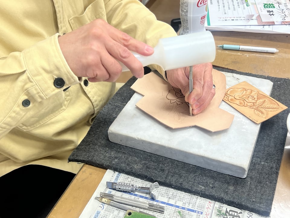 コインボックス　レザークラフト教室　革工芸教室