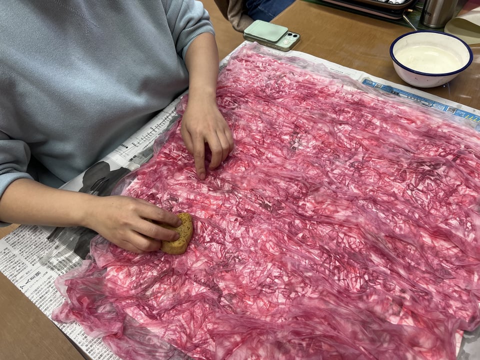 革ステンド染め　レザークラフト教室　革工芸教室