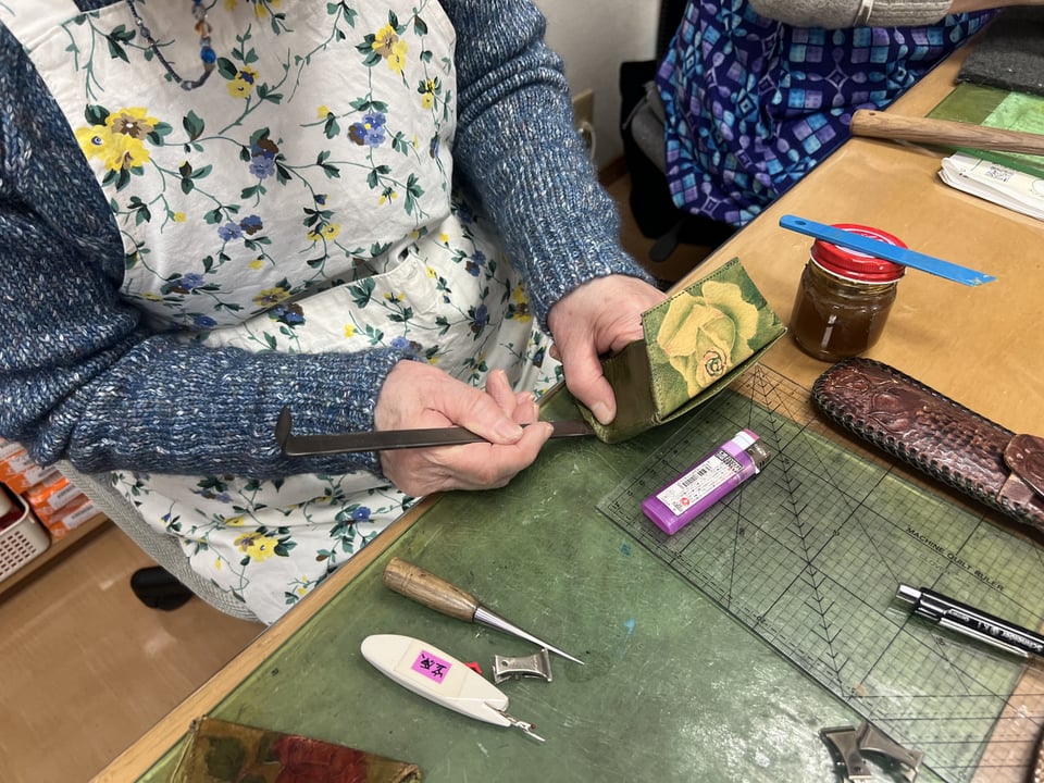 コインボックス　レザークラフト教室　革工芸教室