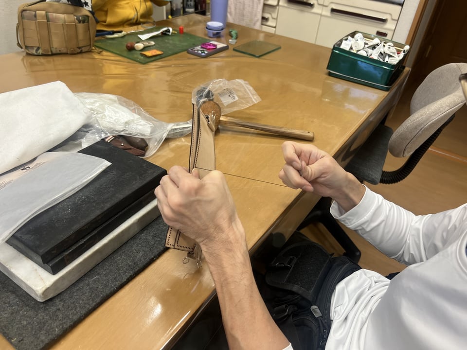 ウォレット　レザークラフト教室　革工芸教室