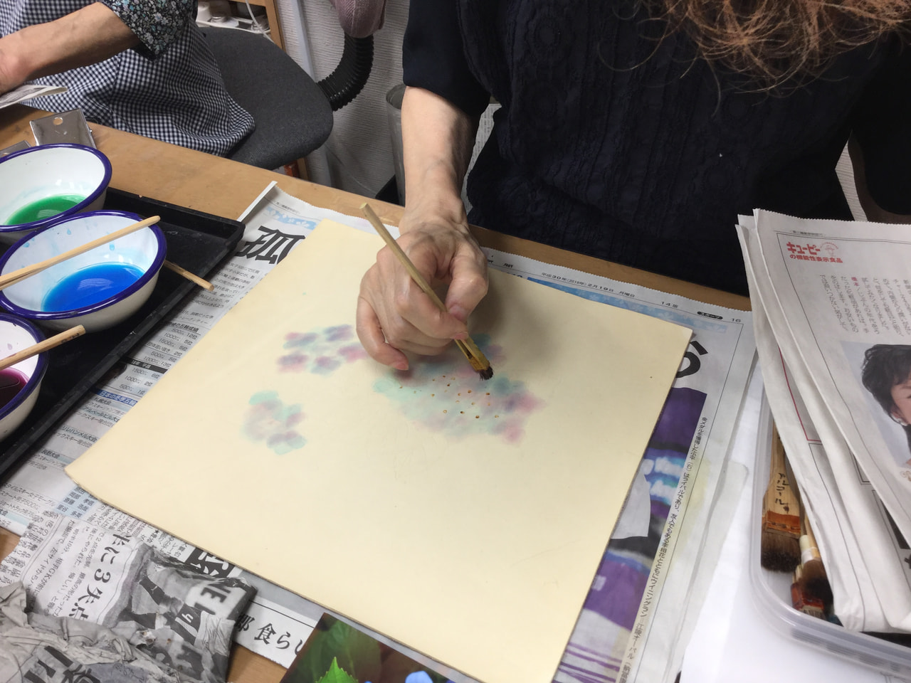 レザークラフト 教室　ろうけつ染クラス