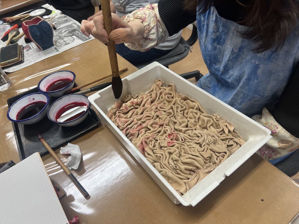 箱叢雲絞り　レザークラフト教室　革工芸教室