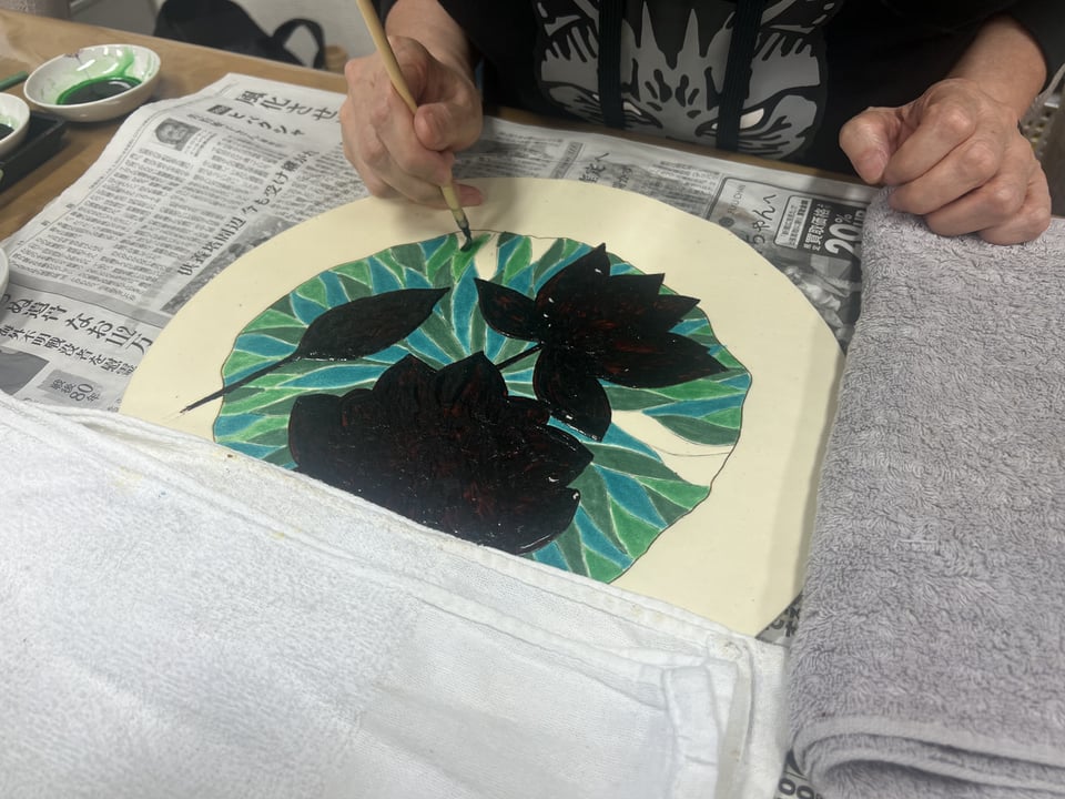 ろうけつ染線描き　レザークラフト教室　革工芸教室