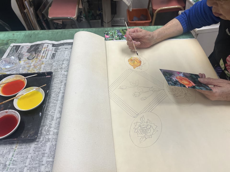 ぼかし染め　レザークラフト教室　革工芸教室