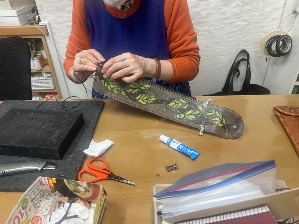 道具入れ　レザークラフト教室, 革工芸教室, 