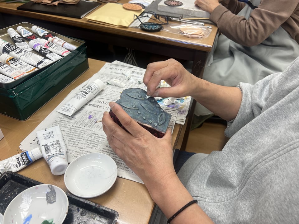 革立体造形　レザークラフト教室　革工芸教室