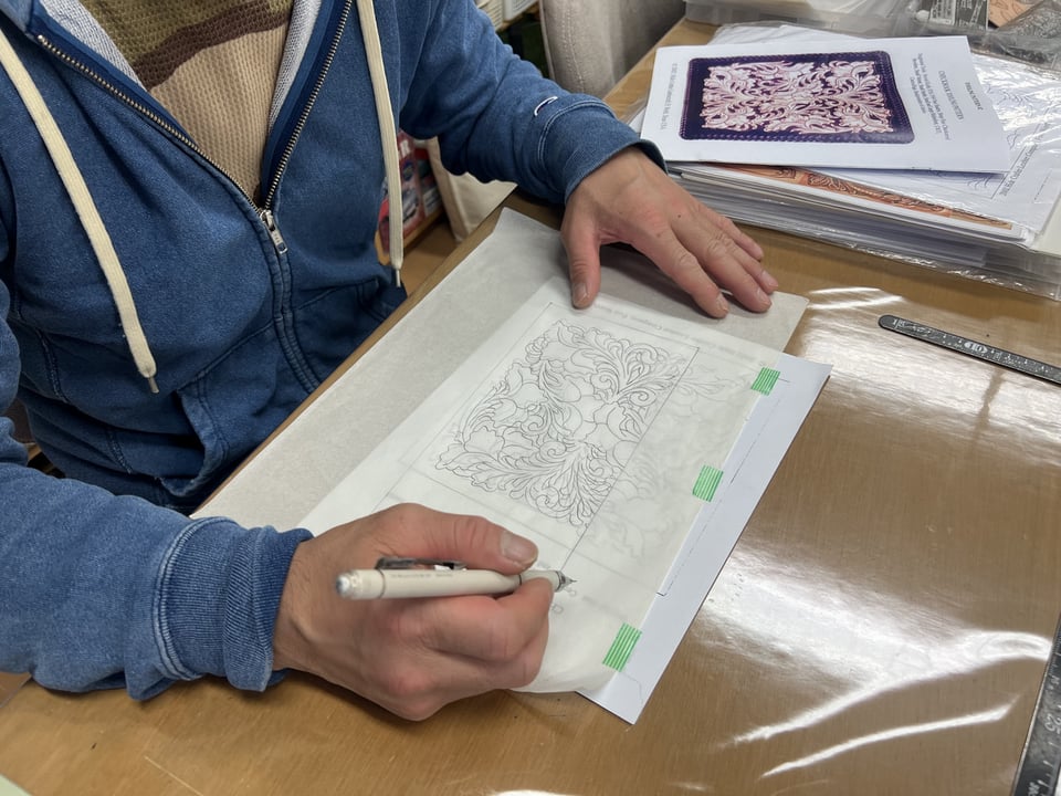 財布図案づくり　レザークラフト教室　革工芸教室
