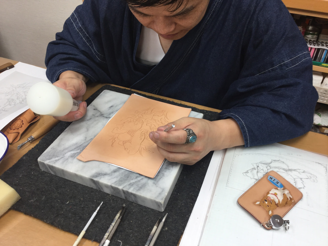 レザークラフト 教室 月曜クラス8月2回目