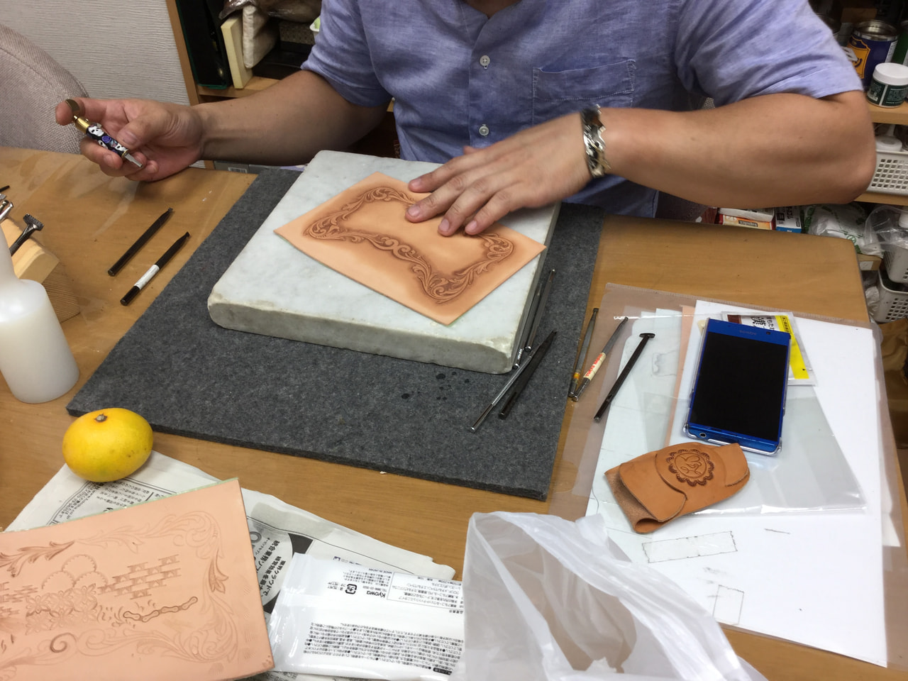 レザークラフト教室 月曜クラス 10月1回目