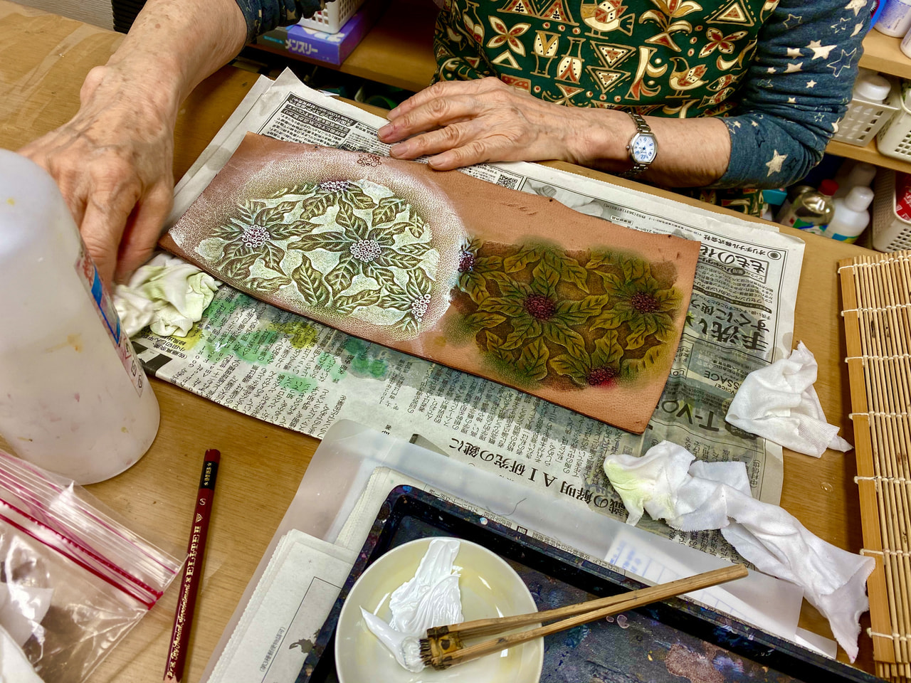 レザークラフト教室　水曜クラス11月２回目