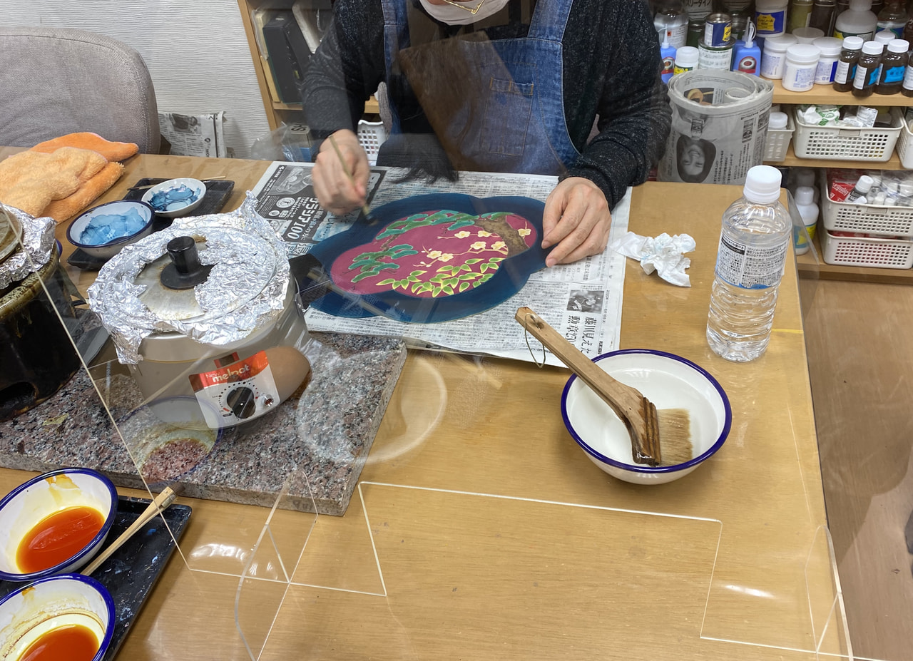 レザークラフト教室　ろうけつ染め木曜クラス