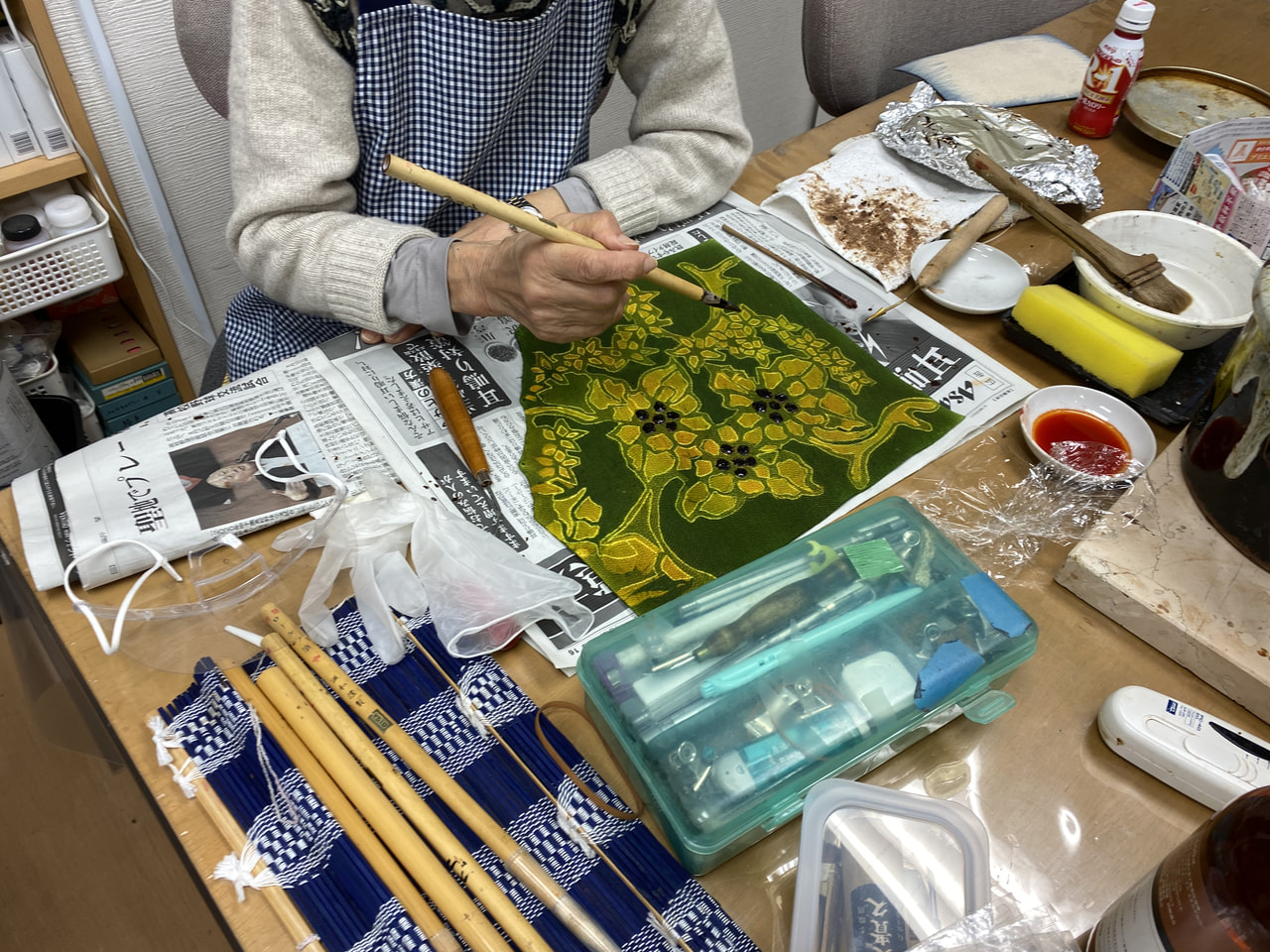 レザークラフト教室　ろうけつ染金曜クラス　