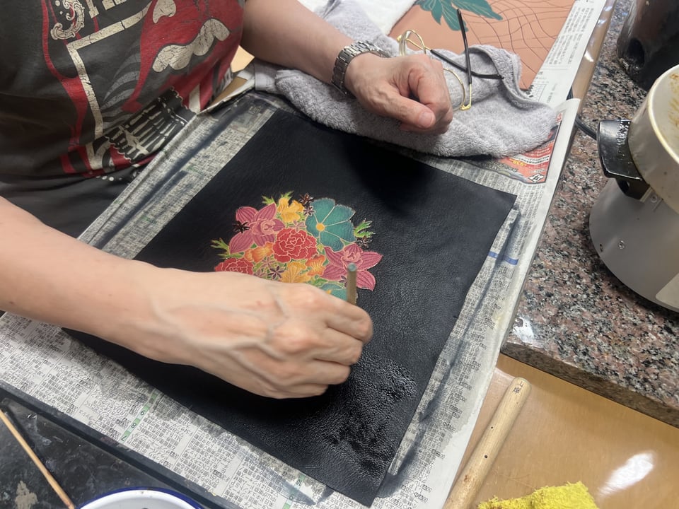 ろうけつ染　レザークラフト教室　革工芸教室
