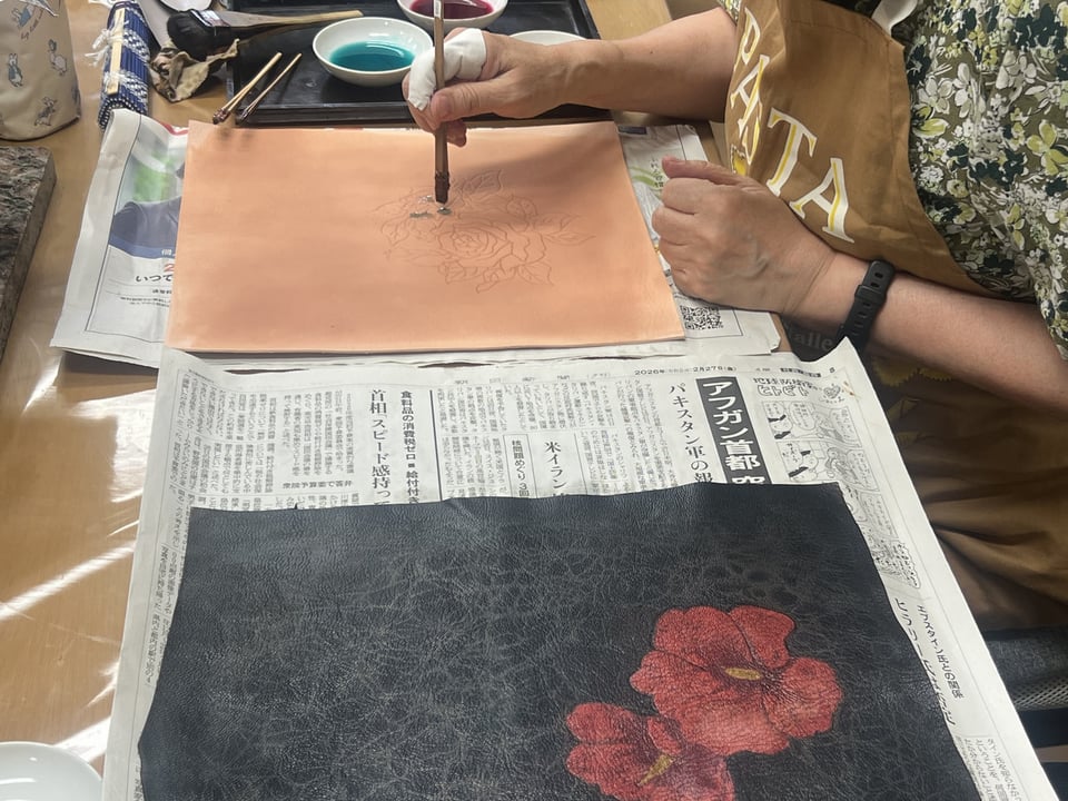 ろうけつ染　レザークラフト教室　革工芸教室
