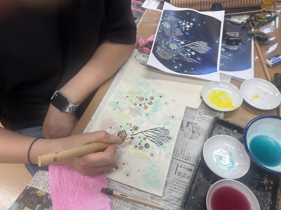 ろうけつ染め　レザークラフト教室　革工芸教室