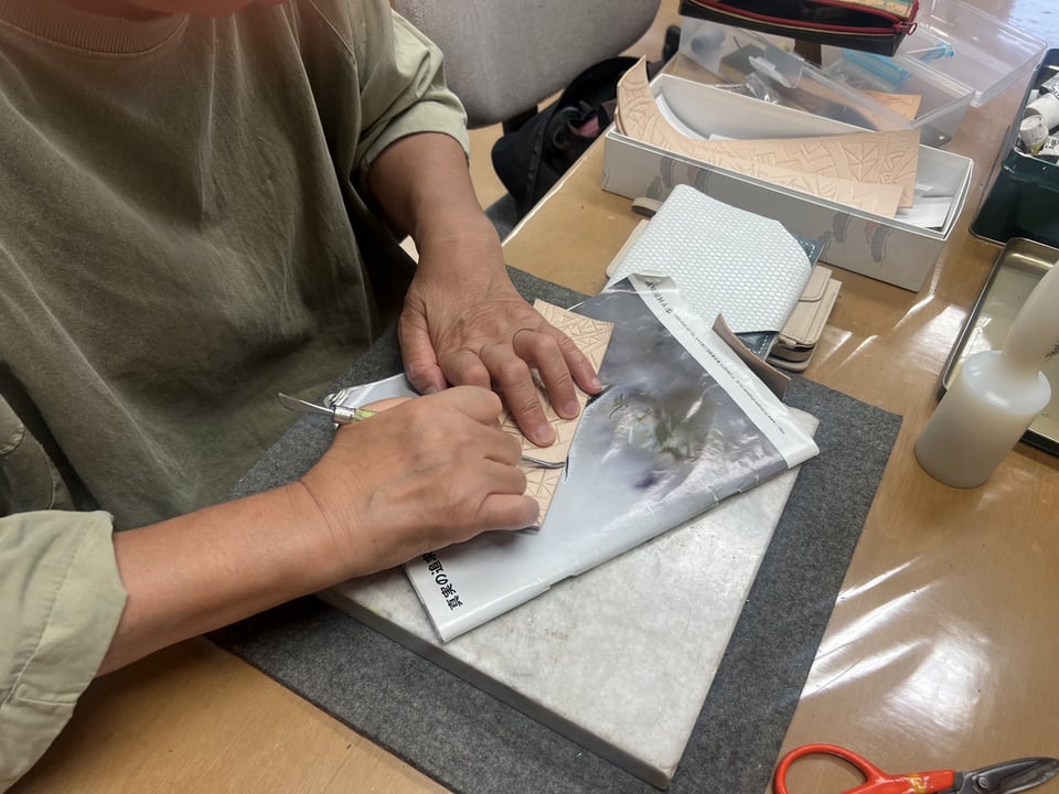 バッグモデリング　レザークラフト教室　革工芸教室