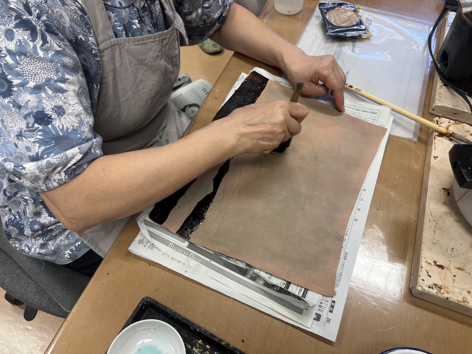 臈纈染基本 レザークラフト教室　革工芸教室