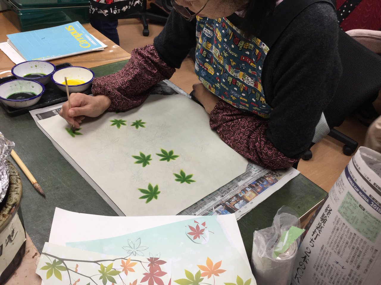 レザークラフト 教室　１２日曜クラス２回目