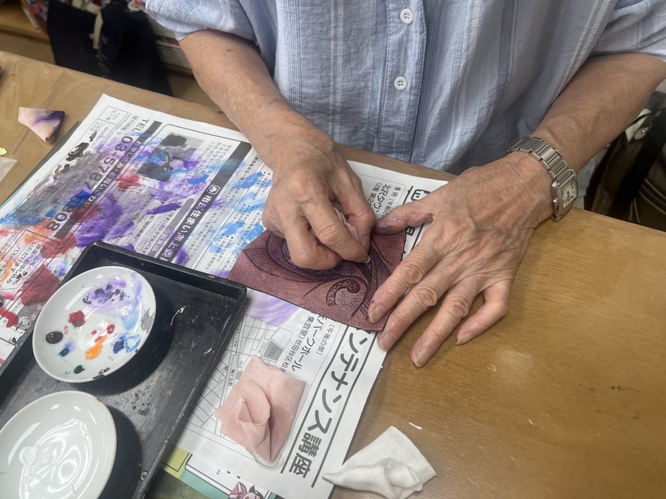 モデリング染色　レザークラフト教室　革工芸教室