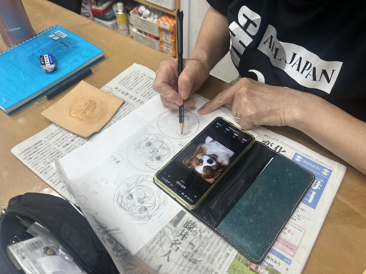 レザークラフト教室　月曜クラス　8月２回目