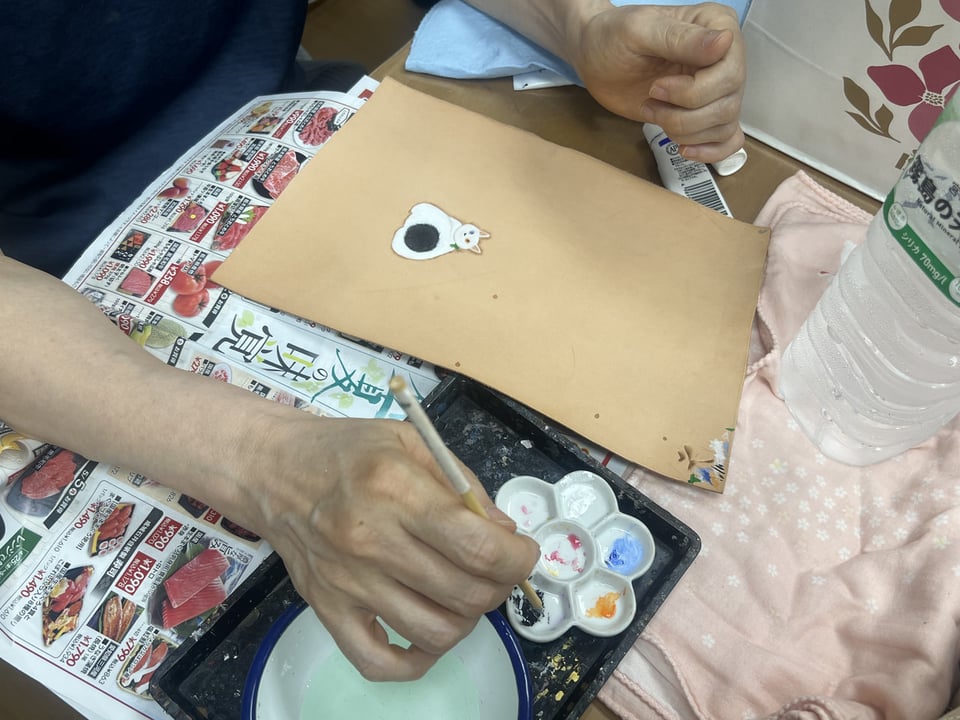 猫の眼鏡ケース　レザークラフト教室　革工芸教室