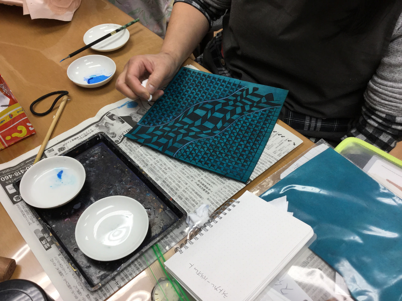 レザークラフト 教室　木曜クラス１月１回目