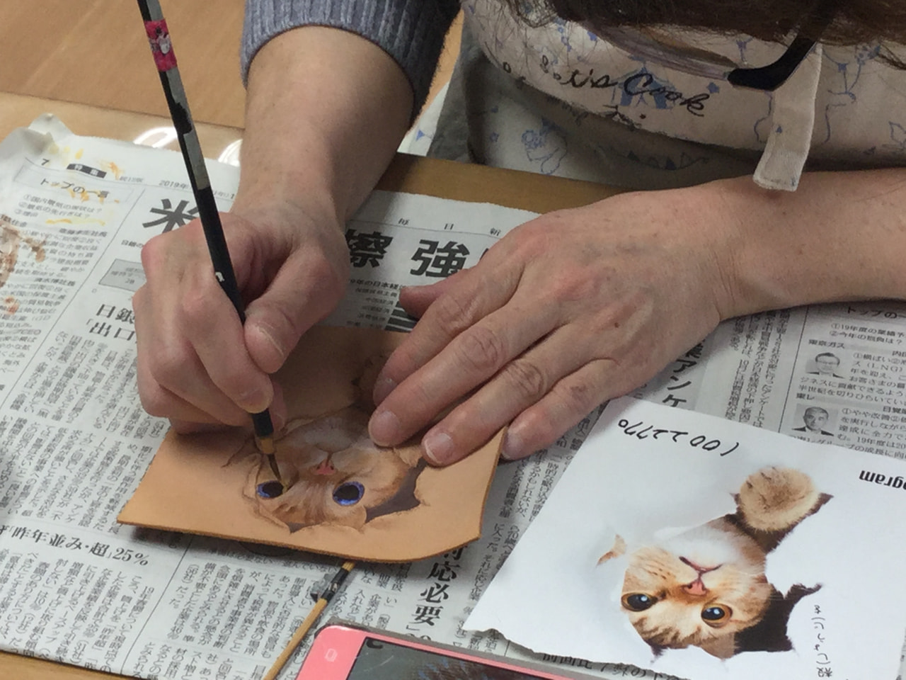 レザークラフト 教室　日曜クラス１月１回目