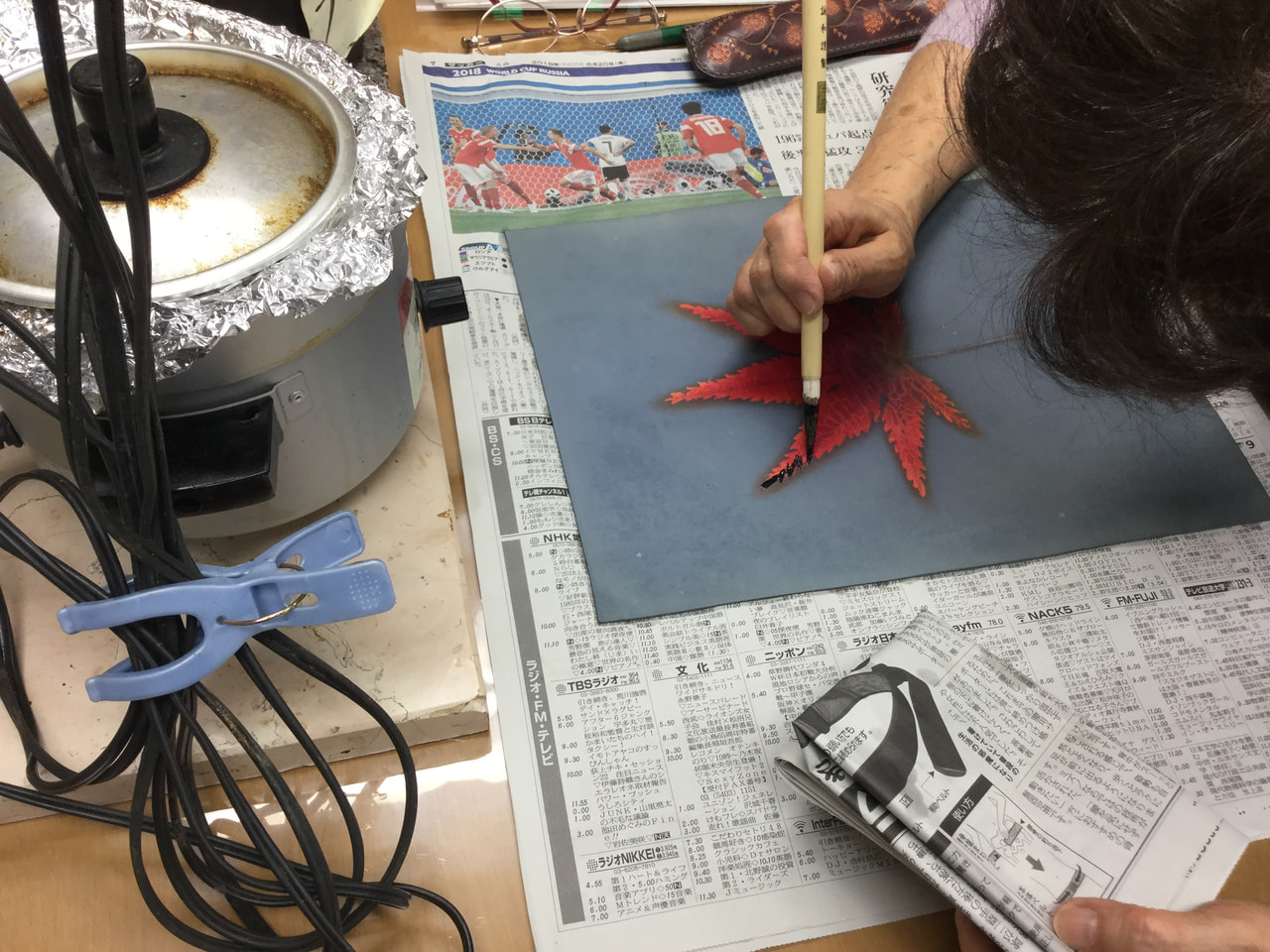 レザークラフト教室　木曜ろうけつ染クラス