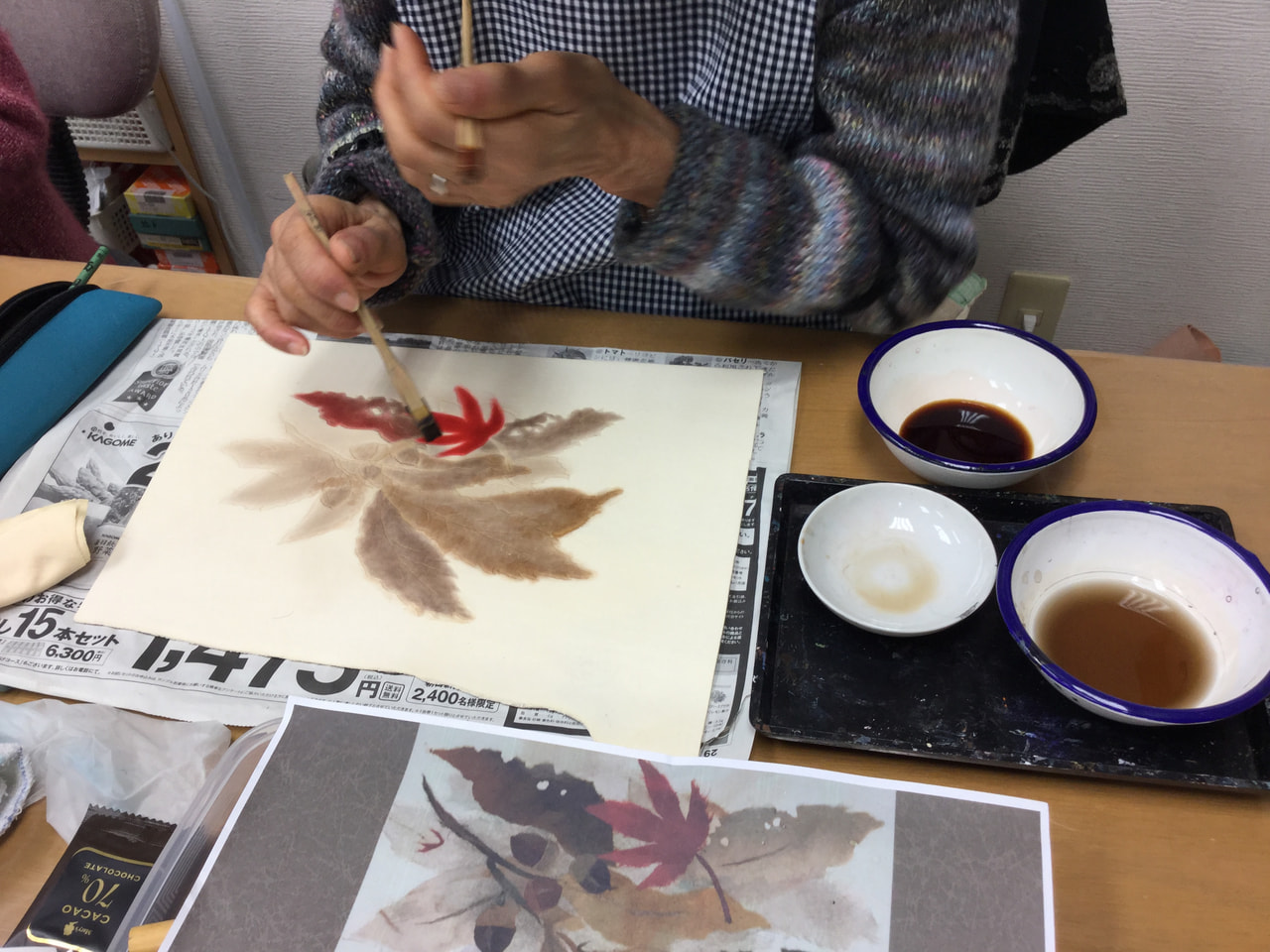 レザークラフト教室　ろうけつ染め金曜クラス