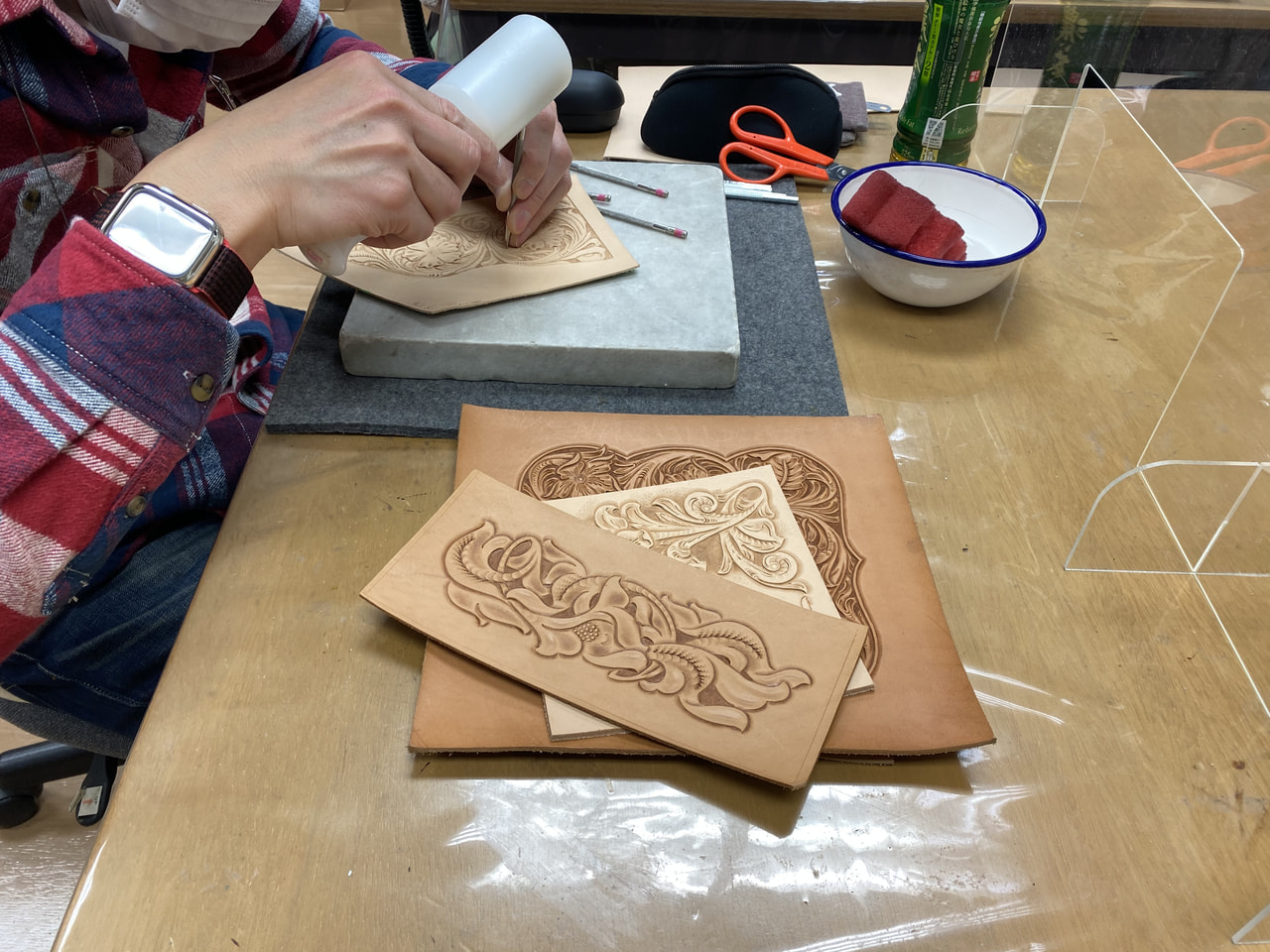 レザークラフト教室　日曜クラス1月２回目