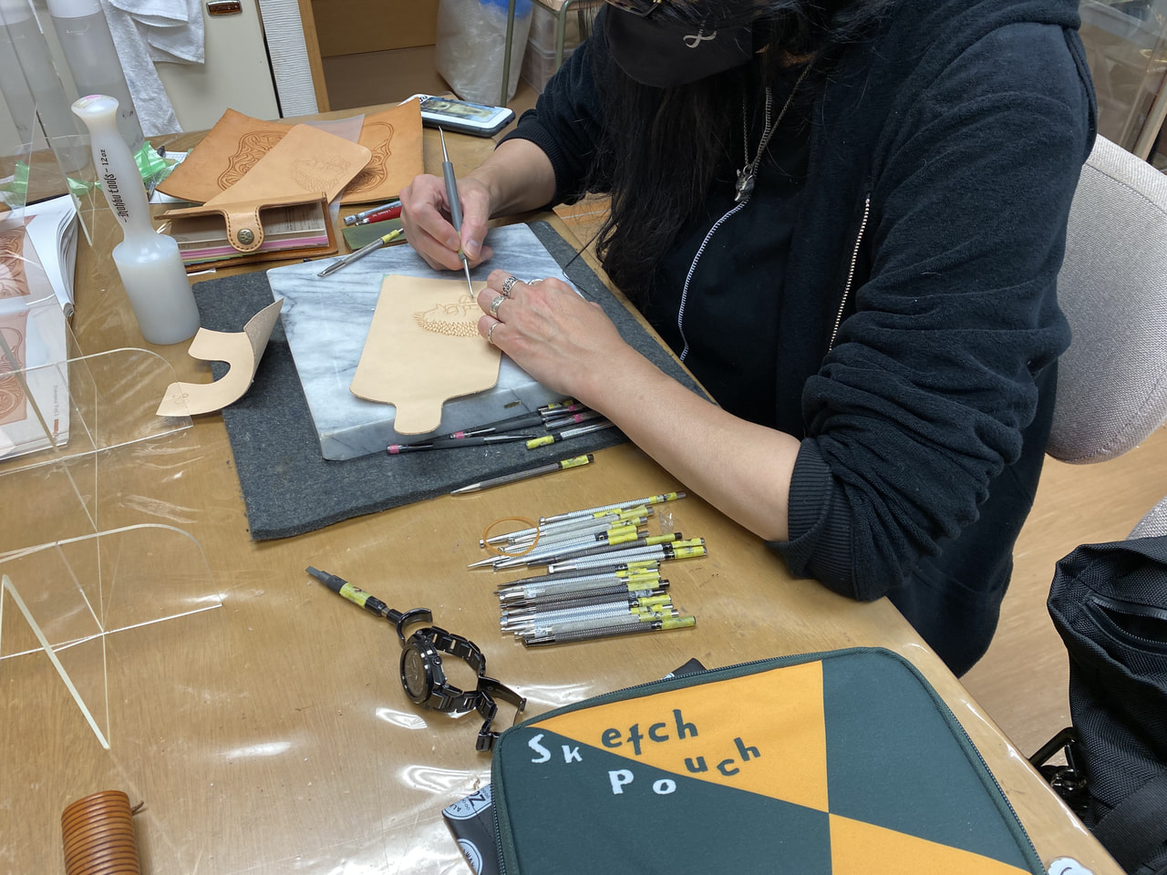 レザークラフト教室　月曜クラス1月２回目