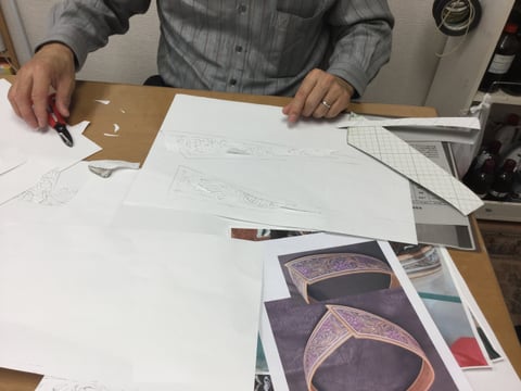 ベルトの図案作り　レザークラフト教室　革工芸教室