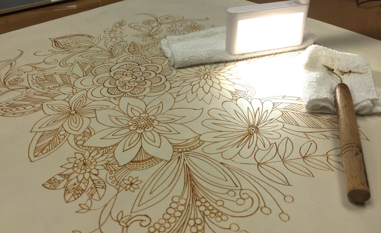 レザークラフト　ろうけつ染  始めました。