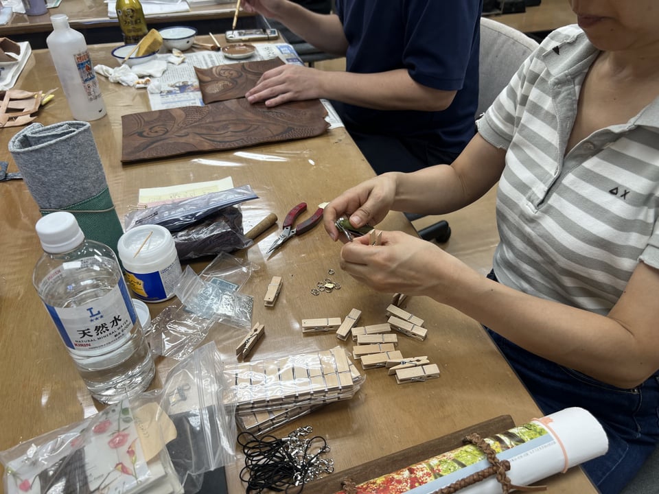 革小物　レザークラフト教室　革工芸教室
