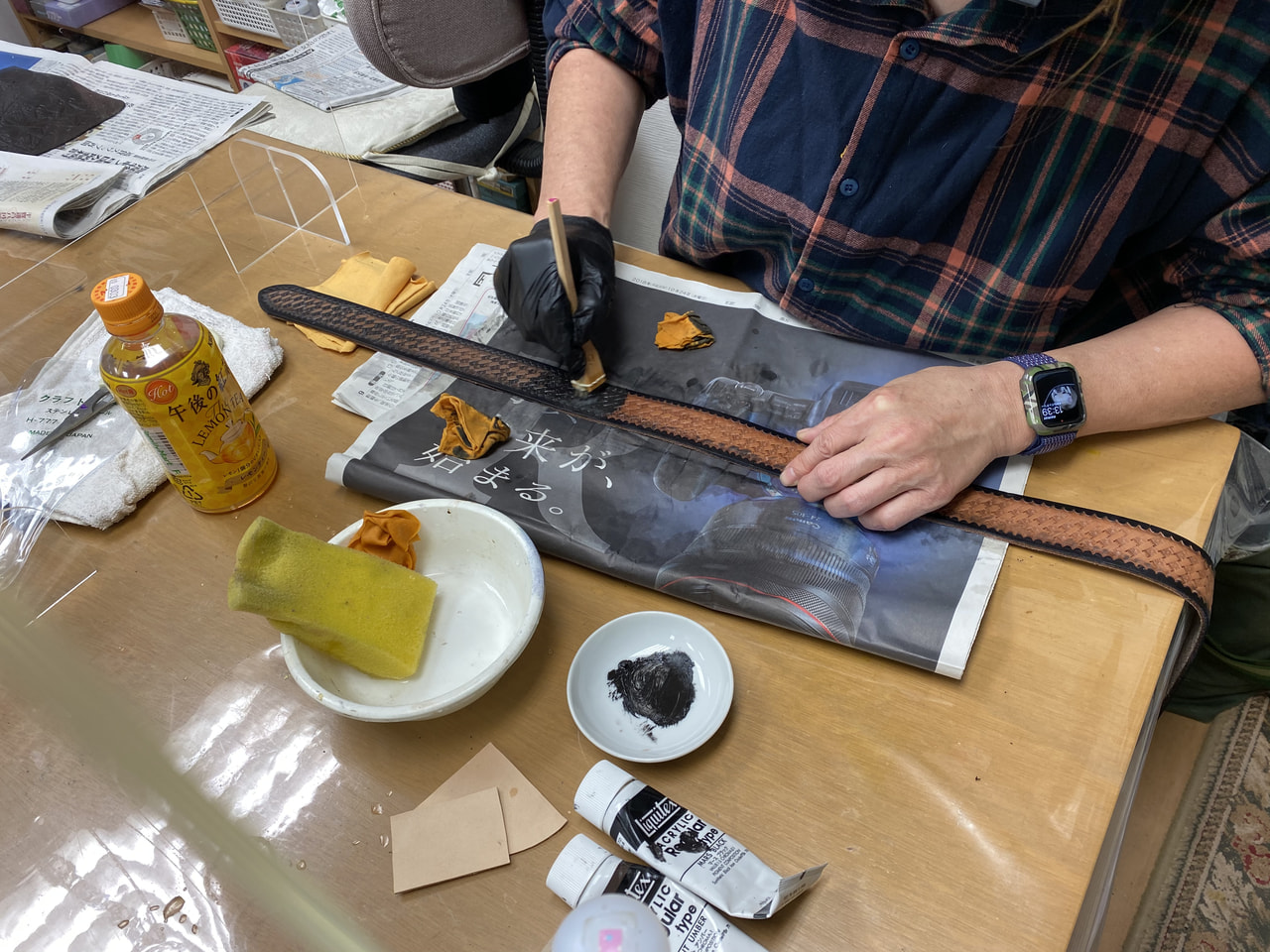 レザークラフト教室　日曜クラス　2月2回目