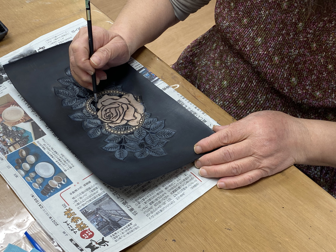 レザークラフト教室　水曜クラス　３月１回目　