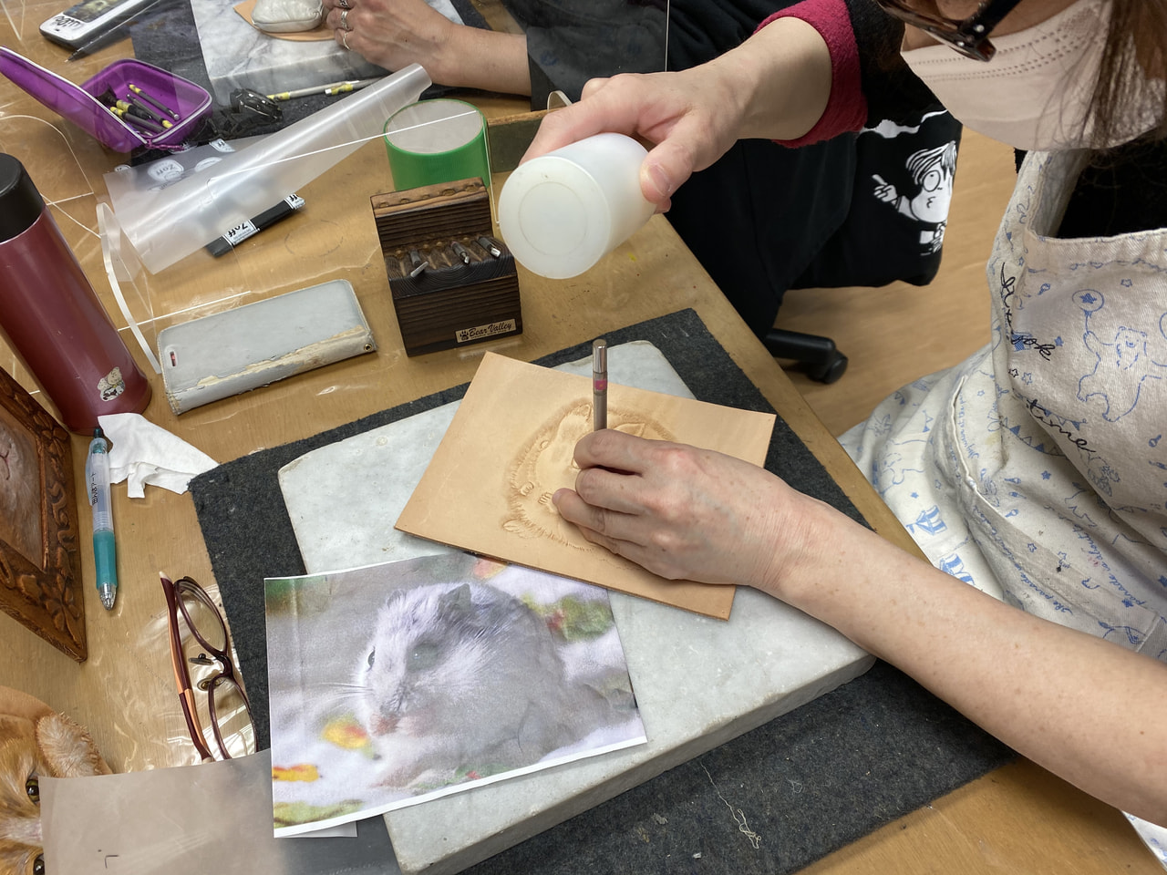 レザークラフト教室　月曜クラス　3月２回目