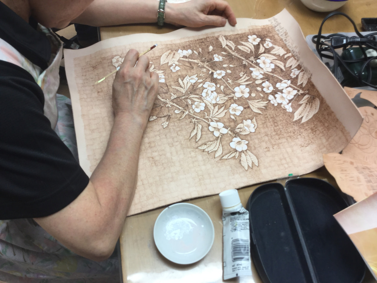 レザークラフト教室　木曜クラス7月２回目　