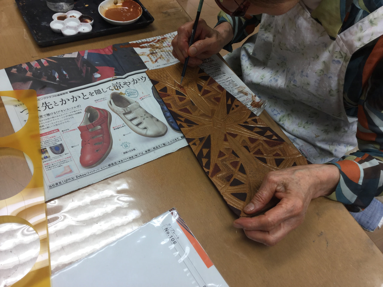 レザークラフト教室　、月曜クラス７月２回目