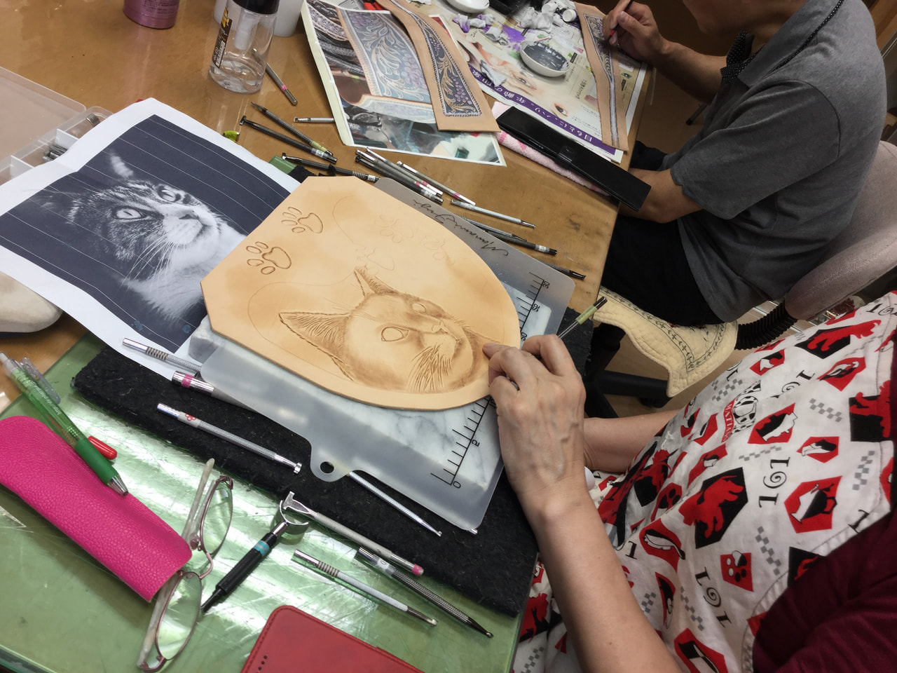 レザークラフト教室　８月日曜１回目