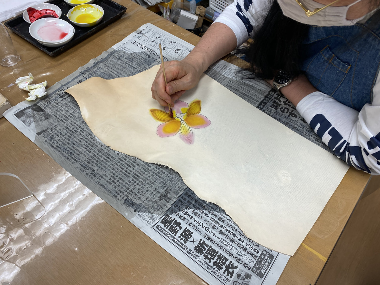 レザークラフト教室　ろうけつ染木曜クラス