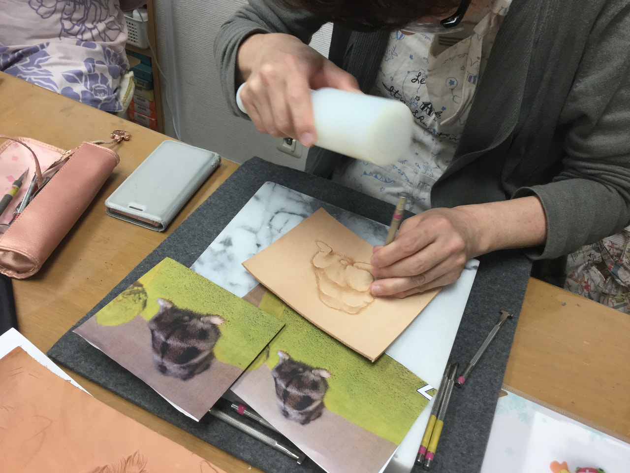 レザークラフト教室 水曜クラス10月2回