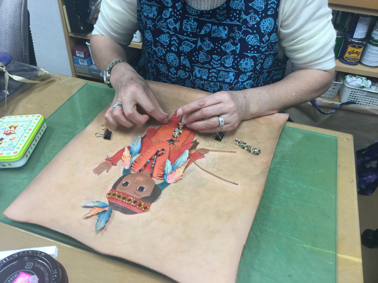 レザークラフト教室　木曜10月２回目