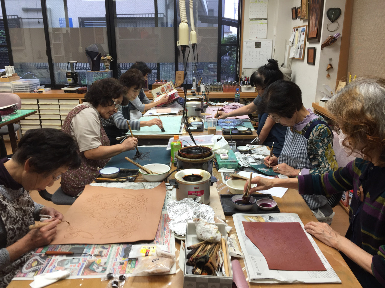 ろうけつ染め教室と取材終了