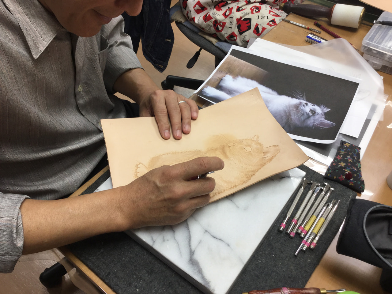 レザークラフト教室　日曜クラス11月１回目