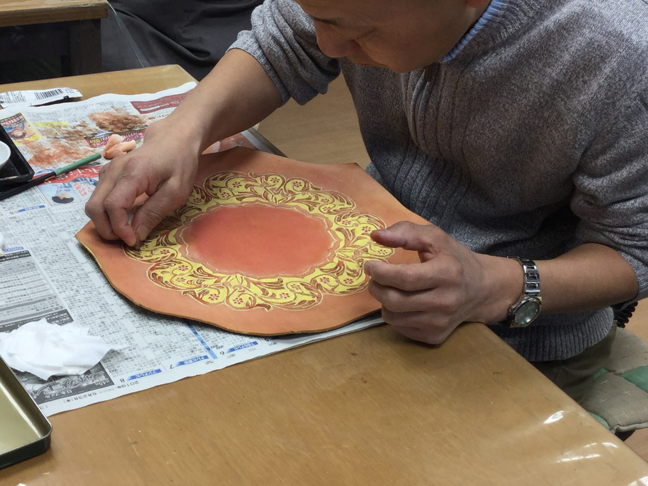 レザークラフト教室　日曜クラス１１月２回目