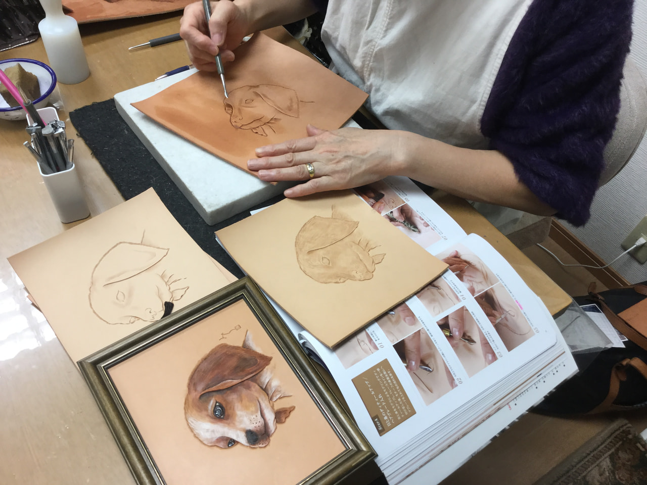 レザークラフト教室　月曜クラス１２月１回目