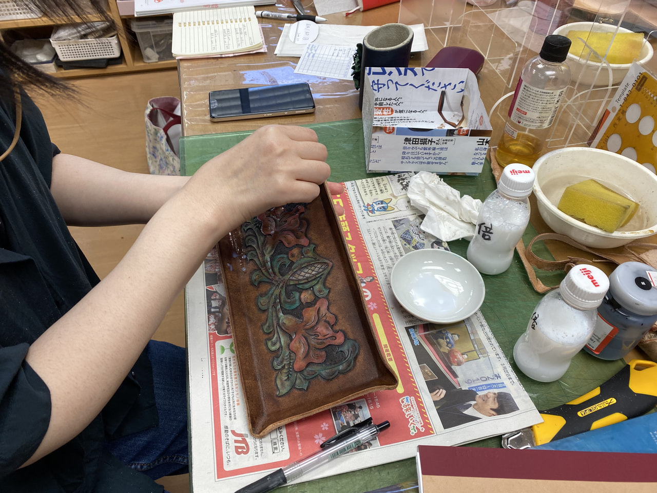 レザークラフト教室　月曜クラス　6月2回目