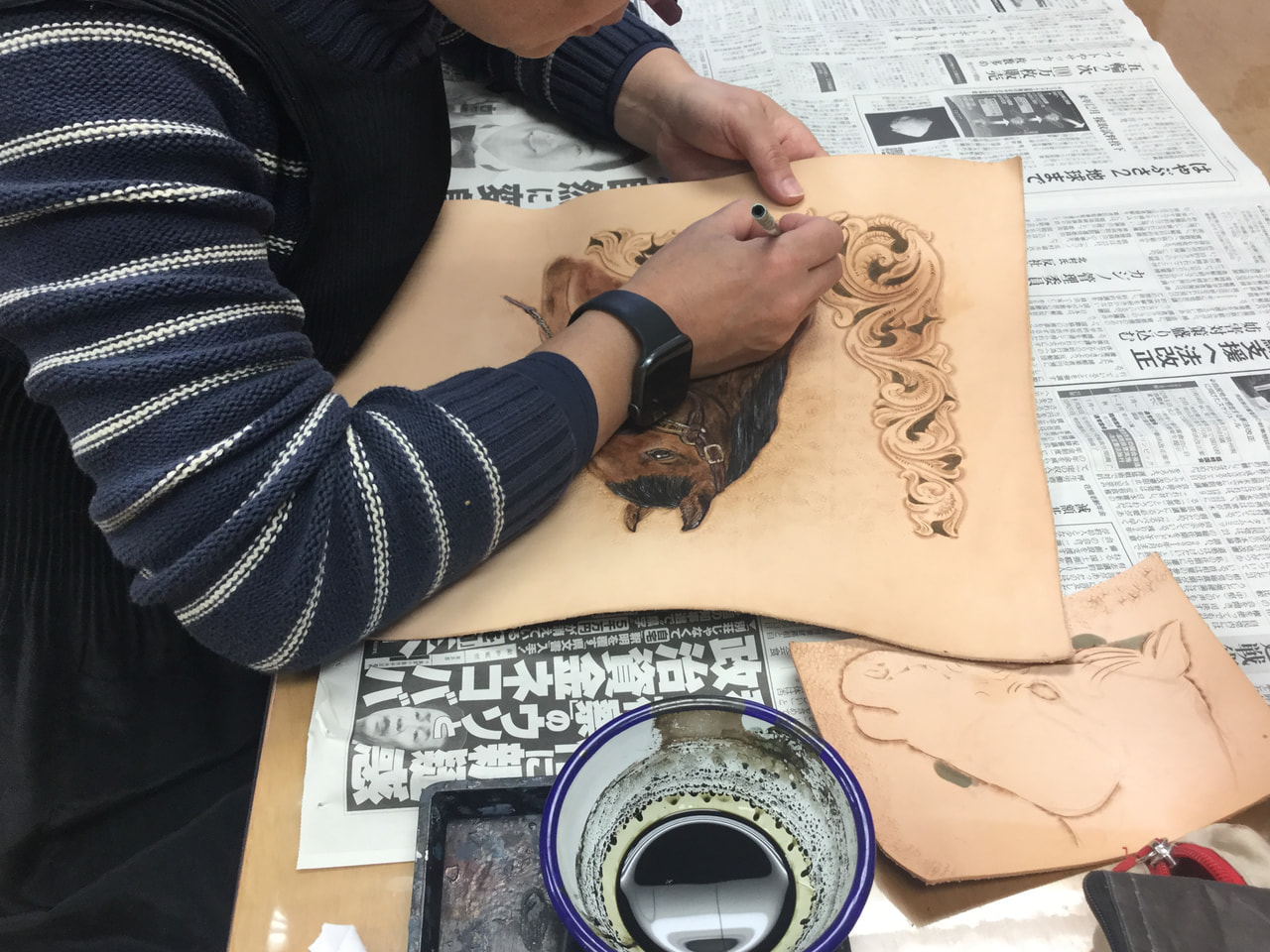 レザークラフト教室　木曜クラス１２月１回目