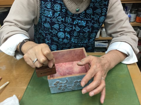 箱作り　レザークラフト教室　革工芸教室